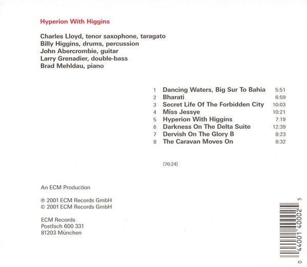 Charles Lloyd - Hyperion With Higgins | ECM Records (ECM 1784) - 2