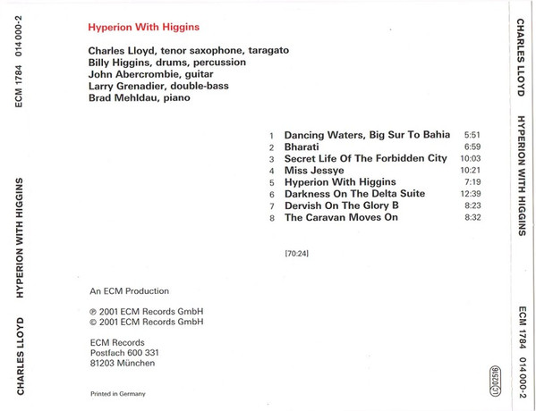 Charles Lloyd - Hyperion With Higgins | ECM Records (ECM 1784) - 4