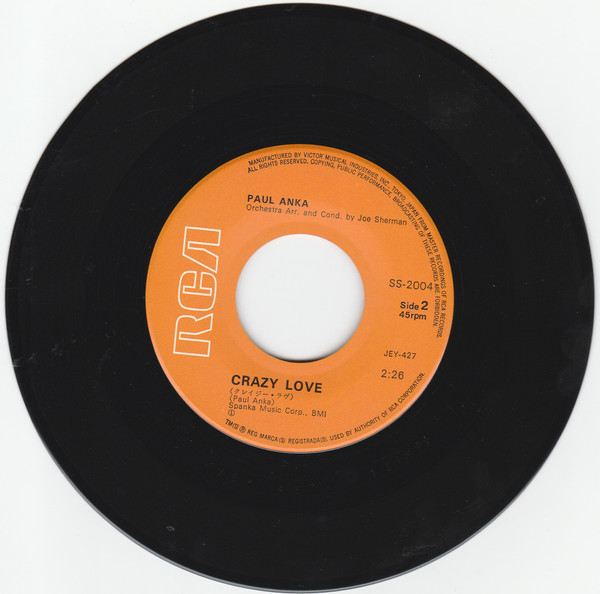 Paul Anka - Diana / Crazy Love | RCA (SS-2004) - 2