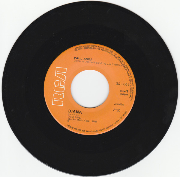 Paul Anka - Diana / Crazy Love | RCA (SS-2004) - 3
