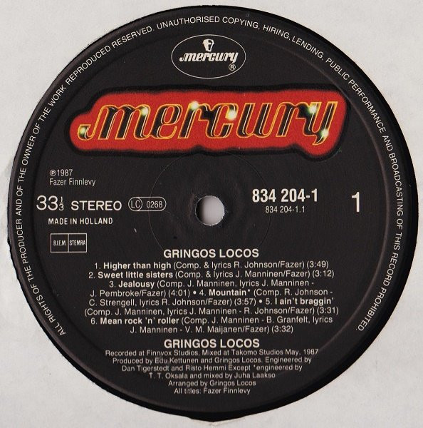 Gringos Locos - Gringos Locos | Mercury (834 204-1)