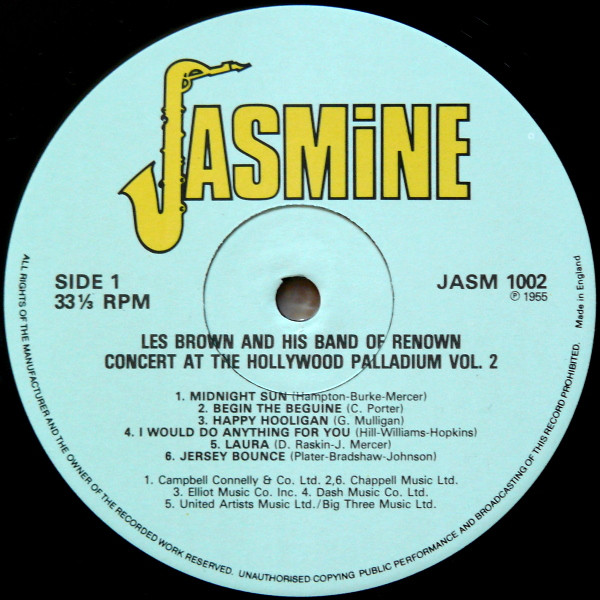 Les Brown And His Band Of Renown - Concert At The Palladium Vol 2 | Jasmine Records (JASM 1002) - 3 Les Brown And His Band Of Renown - Concert At The Palladium Vol 2 | Jasmine Records (JASM 1002) - 3