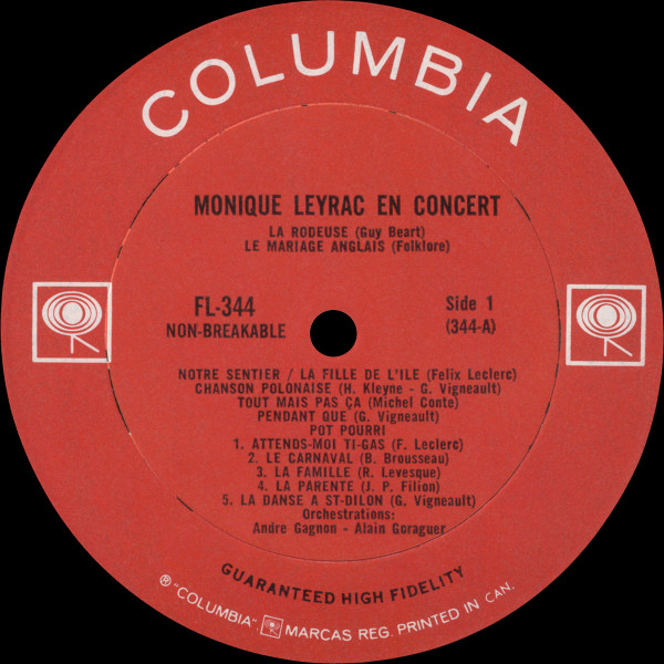 Monique Leyrac - En Concert | Columbia (FL-344) - 3