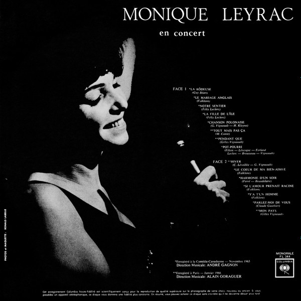 Monique Leyrac - En Concert | Columbia (FL-344) - 2