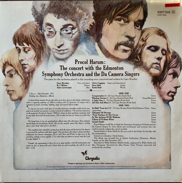 Procol Harum In Concert With The Edmonton Symphony Orchestra - Live | Chrysalis (6307 503) - 2