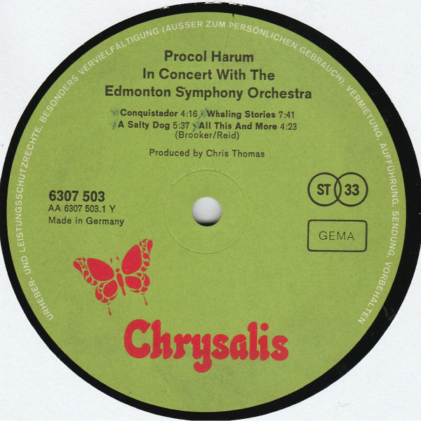 Procol Harum In Concert With The Edmonton Symphony Orchestra - Live | Chrysalis (6307 503) - 3
