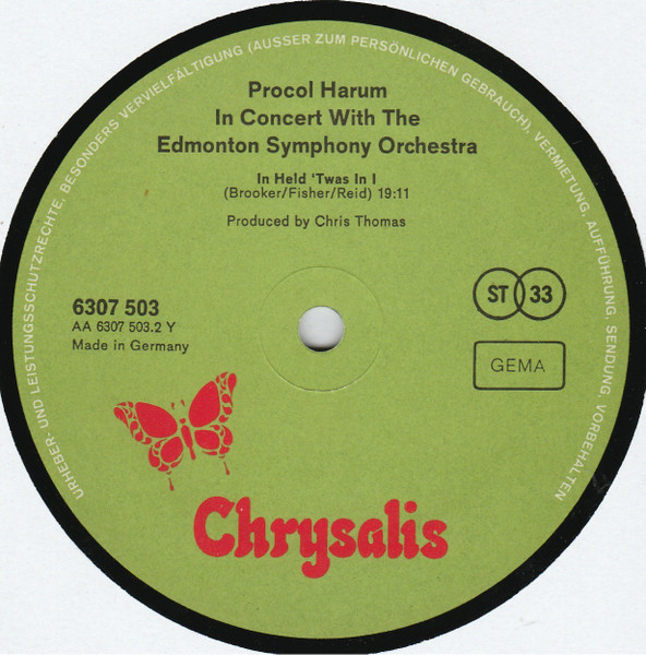Procol Harum In Concert With The Edmonton Symphony Orchestra - Live | Chrysalis (6307 503) - 4