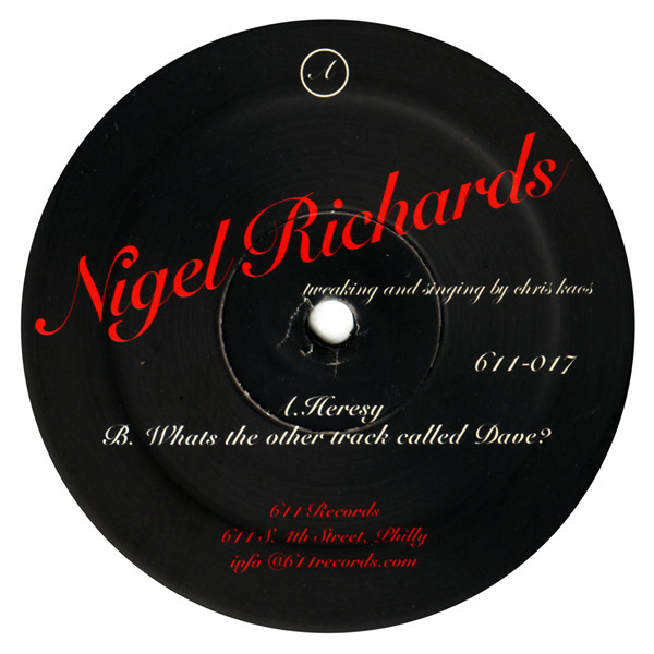 Nigel Richards - Heresy | Sixeleven Records (611-017)