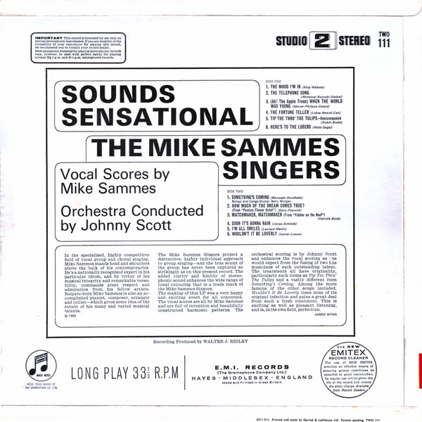 Mike Sammes Singers - Sounds Sensational | Columbia (TWO 111) - 2 Mike Sammes Singers - Sounds Sensational | Columbia (TWO 111) - 2