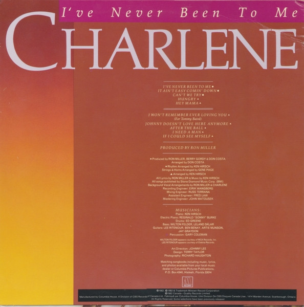 Charlene - I've Never Been To Me | Motown (M 6009) - 2