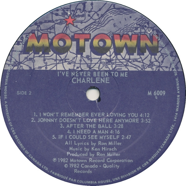 Charlene - I've Never Been To Me | Motown (M 6009) - 4