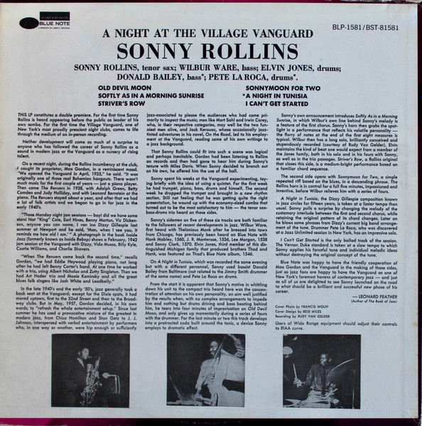 Sonny Rollins - A Night At The "Village Vanguard" | Blue Note (BST 81581) - 2 Sonny Rollins - A Night At The "Village Vanguard" | Blue Note (BST 81581) - 2