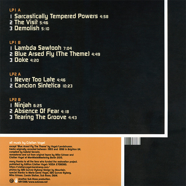 Cristian Vogel - Classics Remastered 1993-1998 | Sub Rosa (SRV388 2LP) - 2