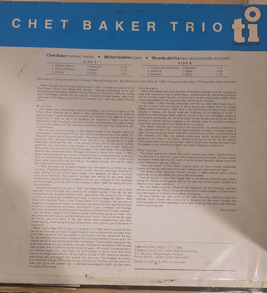 Chet Baker Trio - Mr. B. | Timeless (SJP 192) - 2 Chet Baker Trio - Mr. B. | Timeless (SJP 192) - 2
