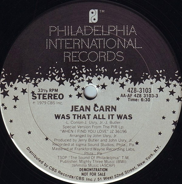 Jean Carn - Was That All It Was | Philadelphia International Records (4Z8-3103) - main Jean Carn - Was That All It Was | Philadelphia International Records (4Z8-3103) - main