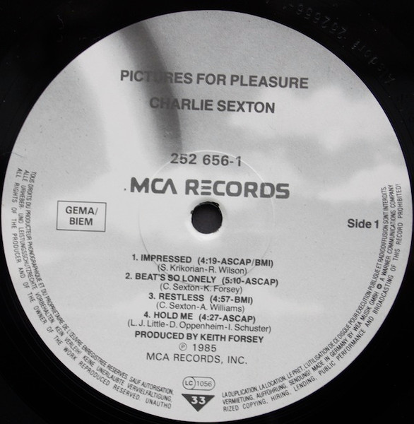 Charlie Sexton - Pictures For Pleasure | MCA Records (252 656-1) - 3