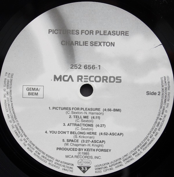 Charlie Sexton - Pictures For Pleasure | MCA Records (252 656-1) - 4