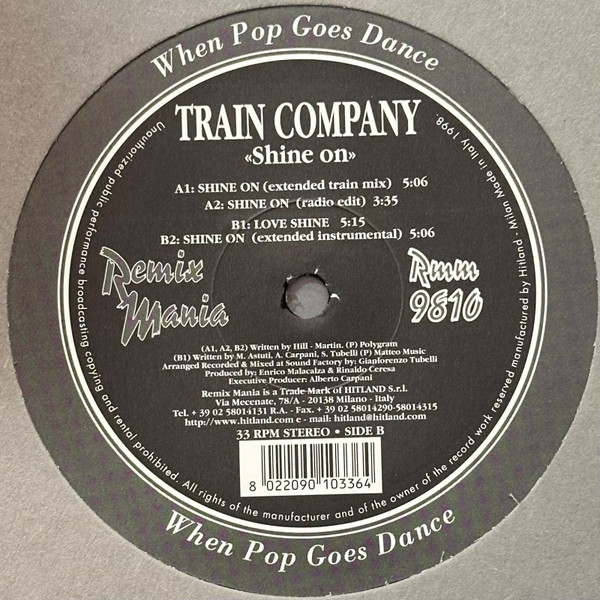 Train Company - Shine On | Remix Mania (RMM 9810) - main Train Company - Shine On | Remix Mania (RMM 9810) - main