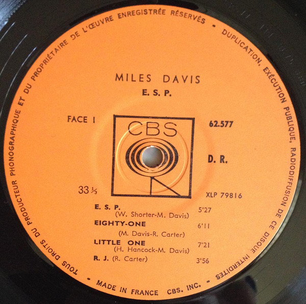 Miles Davis - E.S.P. | CBS (62577) - 3