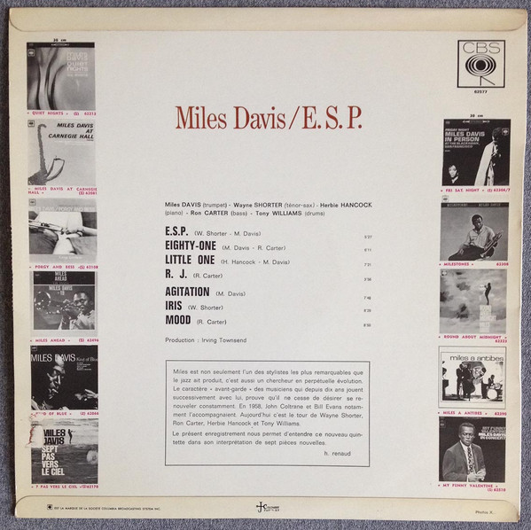 Miles Davis - E.S.P. | CBS (62577) - 2
