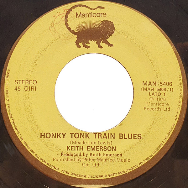 Keith Emerson - Honky Tonk Train Blues | Manticore (MAN 5406) - 2