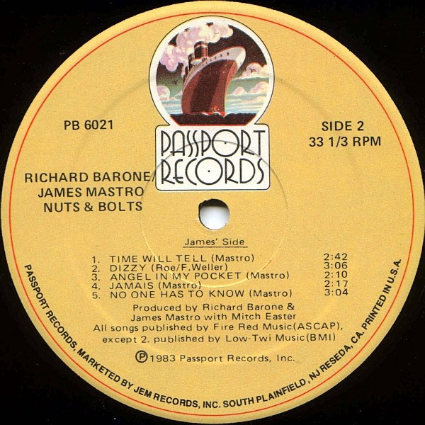 Richard Barone / James Mastro - Nuts And Bolts | Passport Records (PB 6021) - 4 Richard Barone / James Mastro - Nuts And Bolts | Passport Records (PB 6021) - 4