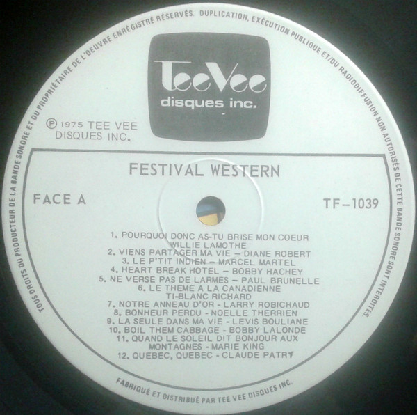 Various - Festival Western: 14 Vedettes 24 Succès Authentiques [Vinyl] | Tee Vee Disques Inc. (TF-1039) - 3