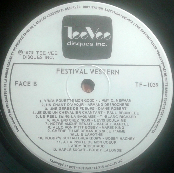 Various - Festival Western: 14 Vedettes 24 Succès Authentiques [Vinyl] | Tee Vee Disques Inc. (TF-1039) - 4