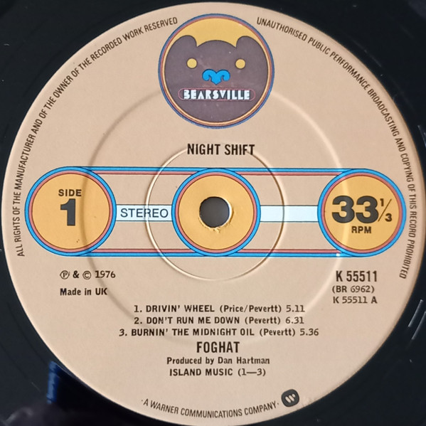 Foghat - Night Shift | Bearsville (K 55511) - 3 Foghat - Night Shift | Bearsville (K 55511) - 3
