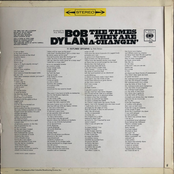 Bob Dylan - The Times They Are A-Changin' | CBS (62251) - 2 Bob Dylan - The Times They Are A-Changin' | CBS (62251) - 2