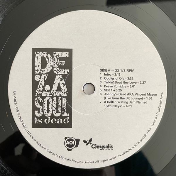 De La Soul - De La Soul Is Dead | Chrysalis Records (RMM-052-1) - 3 De La Soul - De La Soul Is Dead | Chrysalis Records (RMM-052-1) - 3