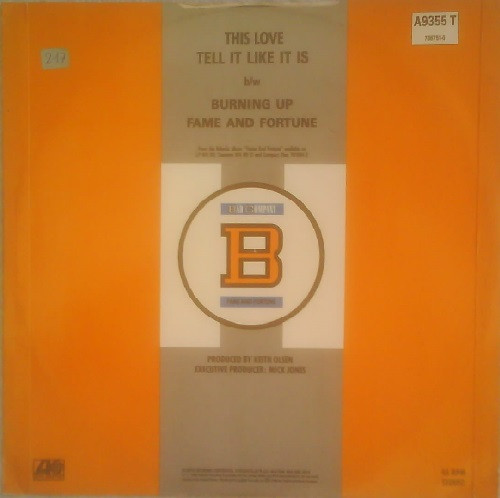 Bad Company - This Love | Atlantic (A9355 T 786 751-0) - 2