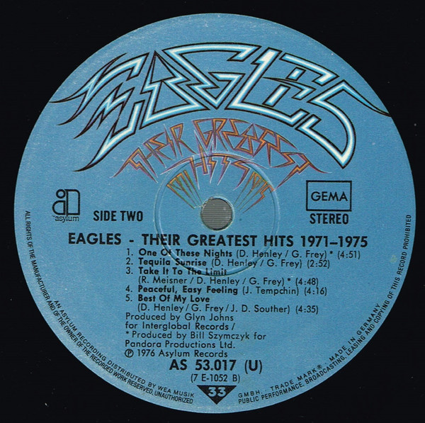 Eagles - Their Greatest Hits 1971-1975 | Asylum Records (AS 53 017) - 4 Eagles - Their Greatest Hits 1971-1975 | Asylum Records (AS 53 017) - 4