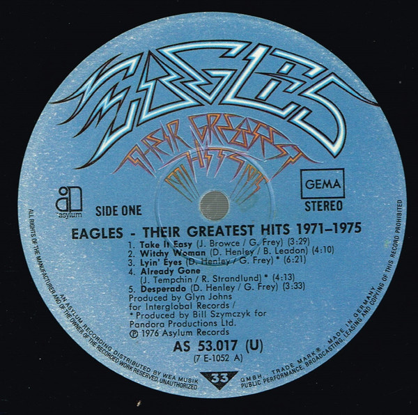 Eagles - Their Greatest Hits 1971-1975 | Asylum Records (AS 53 017) - 3 Eagles - Their Greatest Hits 1971-1975 | Asylum Records (AS 53 017) - 3