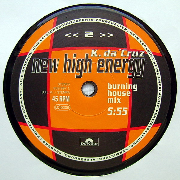 K. Da Cruz - New High Energy | Polydor (859 997-1) - 4