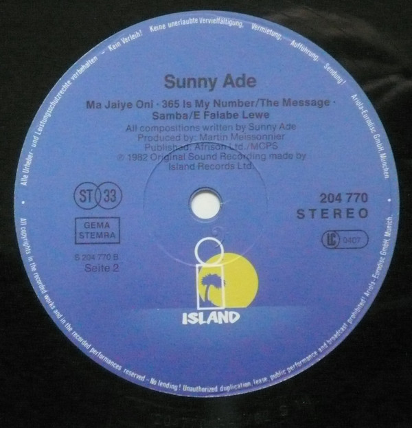 King Sunny Ade & His African Beats - Juju Music | Island Records (204 770) - 4 King Sunny Ade & His African Beats - Juju Music | Island Records (204 770) - 4
