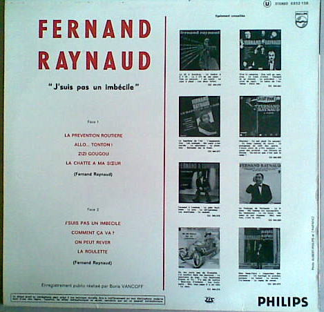 Fernand Raynaud - J'suis Pas Un Imbécile | Philips (6332 138) - 2