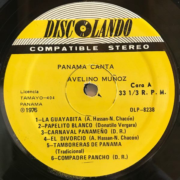 Avelino Muñoz - Panama Canta (Cantan: Silvia Degrasse y Bolivar Rodriguez) | Discolando (OLP-8238) - 2 Avelino Muñoz - Panama Canta (Cantan: Silvia Degrasse y Bolivar Rodriguez) | Discolando (OLP-8238) - 2