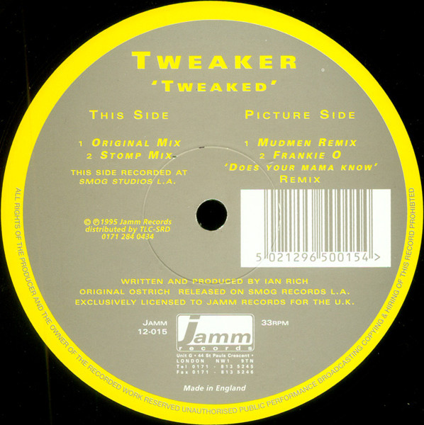 Tweaker - Tweaked | Jamm Records (JAMM 12-015) - main Tweaker - Tweaked | Jamm Records (JAMM 12-015) - main