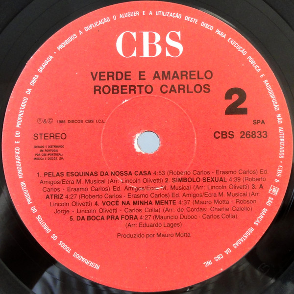 Roberto Carlos - Verde E Amarelo | CBS (26833) - 4