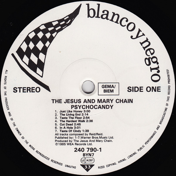 The Jesus And Mary Chain - Psychocandy | Blanco Y Negro (240 790-1) - 2