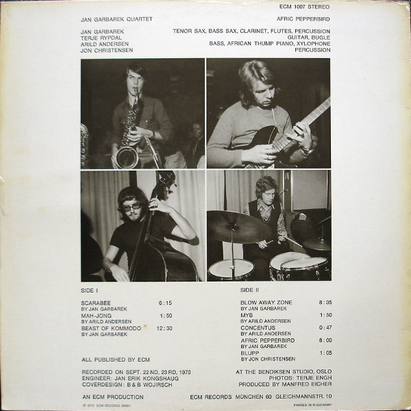 Jan Garbarek Quartet - Afric Pepperbird | ECM Records (ECM 1007) - 2 Jan Garbarek Quartet - Afric Pepperbird | ECM Records (ECM 1007) - 2