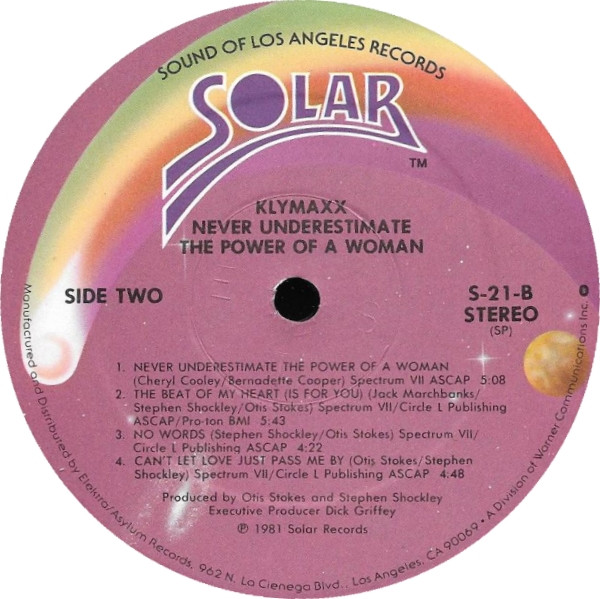 Klymaxx - Never Underestimate The Power Of A Woman | Solar (S-21) - 4 Klymaxx - Never Underestimate The Power Of A Woman | Solar (S-21) - 4