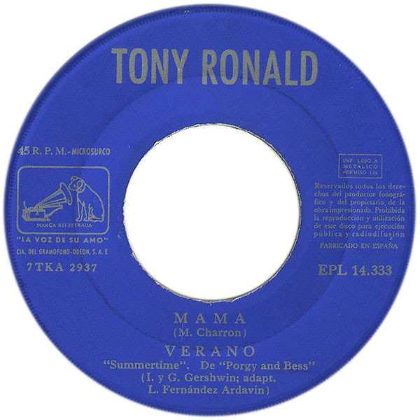 Tony Ronald - La Inmensidad | La Voz De Su Amo (EPL 14.333) - 4