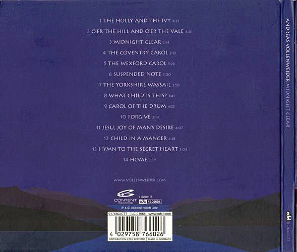 Andreas Vollenweider Featuring Carly Simon - Midnight Clear | Content Records (0176602CTT) - 2 Andreas Vollenweider Featuring Carly Simon - Midnight Clear | Content Records (0176602CTT) - 2