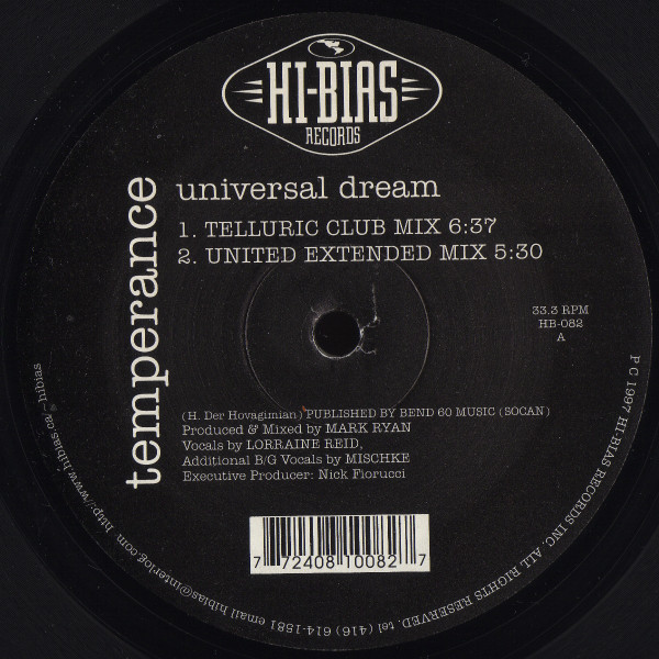 Temperance - Universal Dream | Hi-Bias Records (HB-082) - main