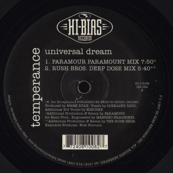 Temperance - Universal Dream | Hi-Bias Records (HB-082) - 2