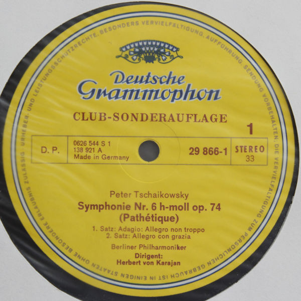 Pyotr Ilyich Tchaikovsky - Berliner Philharmoniker - Herbert von Karajan - Symphonie Nr.6 Op. 74 "Pathétique" | Deutsche Grammophon (29 866-1) - 3