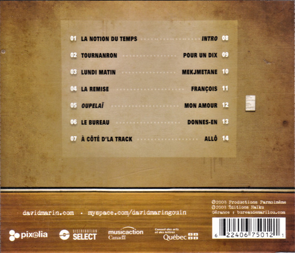 David Marin - À Côté D'La Track | Pixelia (PIXCD 7501) - 2 David Marin - À Côté D'La Track | Pixelia (PIXCD 7501) - 2