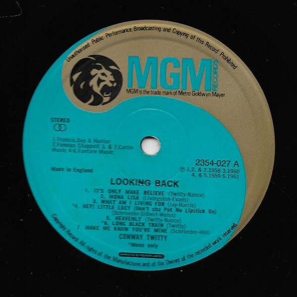 Conway Twitty - Looking Back | MGM Records (2354-027) - 2 Conway Twitty - Looking Back | MGM Records (2354-027) - 2